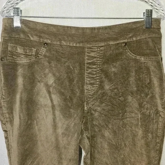 Diane Gilman DG2 Brown Pullon Velvet Wide Leg Pants Sz PM - Picture 3 of 11